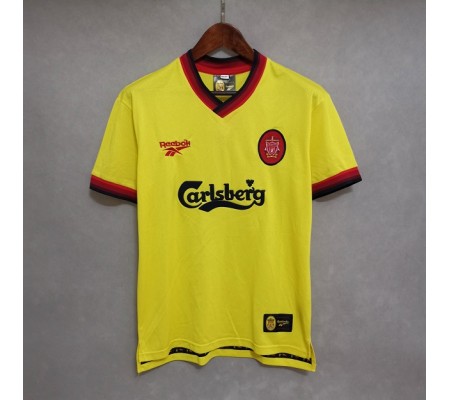 Liverpool 97/99 Away Yellow Soccer Jersey